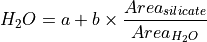 H_2O = a + b \times \frac{{Area}_{silicate}}{{Area}_{H_2O}}